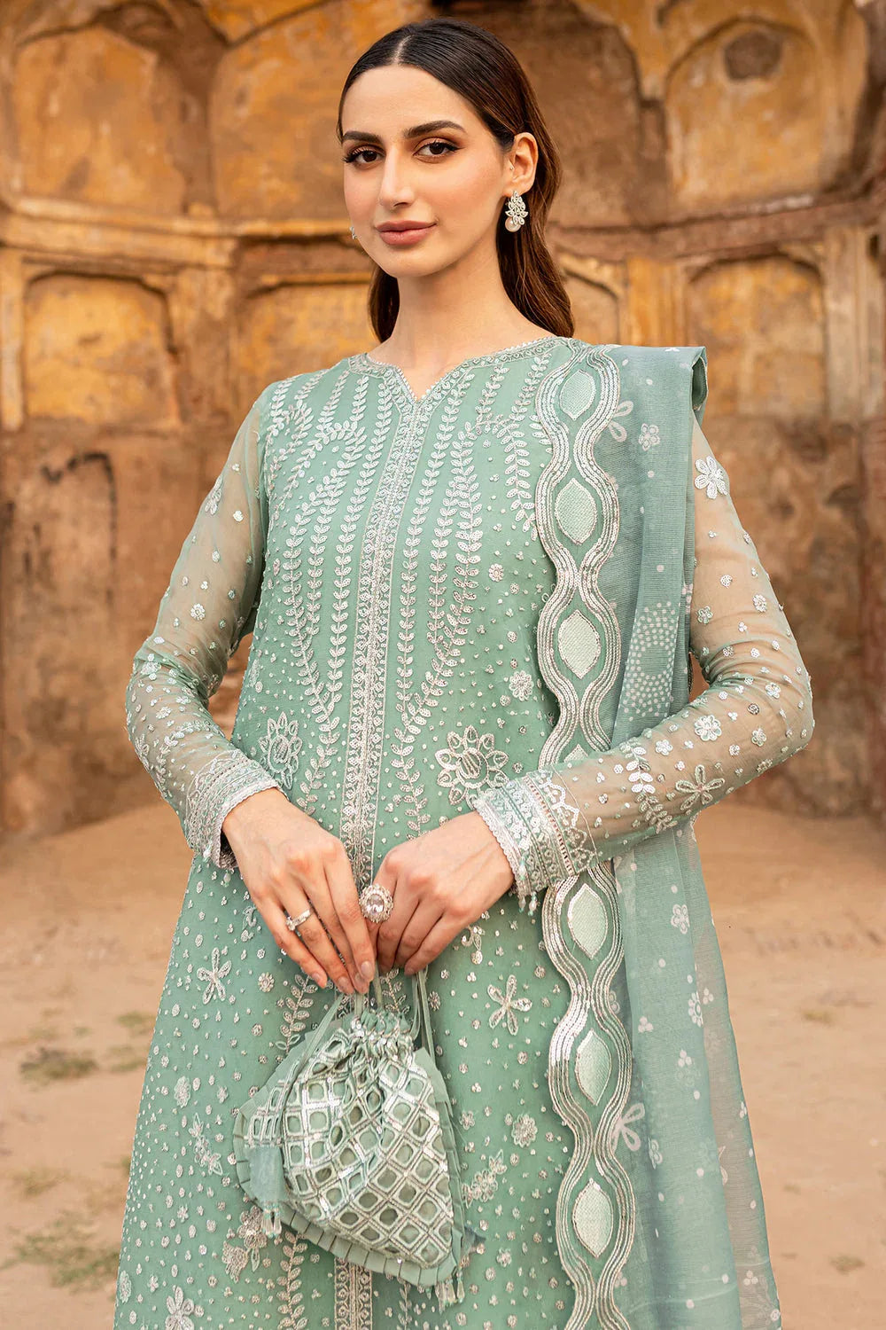 Farasha | Ritzier Wedding Formals | Ocean Light - Aqsa Fabrics