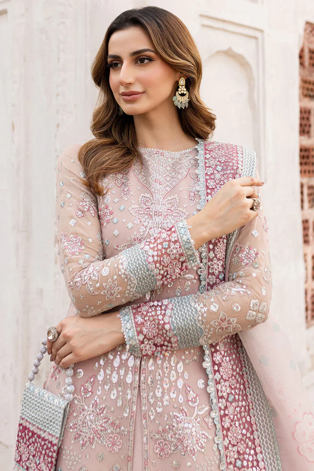 Farasha | Ritzier Wedding Formals | Satin Rose - Aqsa Fabrics