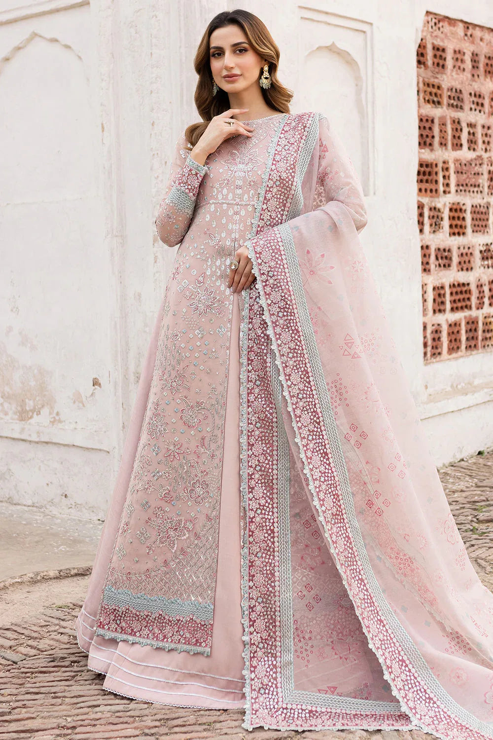Farasha | Ritzier Wedding Formals | Satin Rose - Aqsa Fabrics