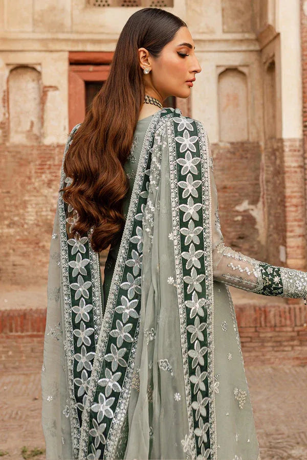 Farasha | Ritzier Wedding Formals |  Grey Veil - Aqsa Fabrics