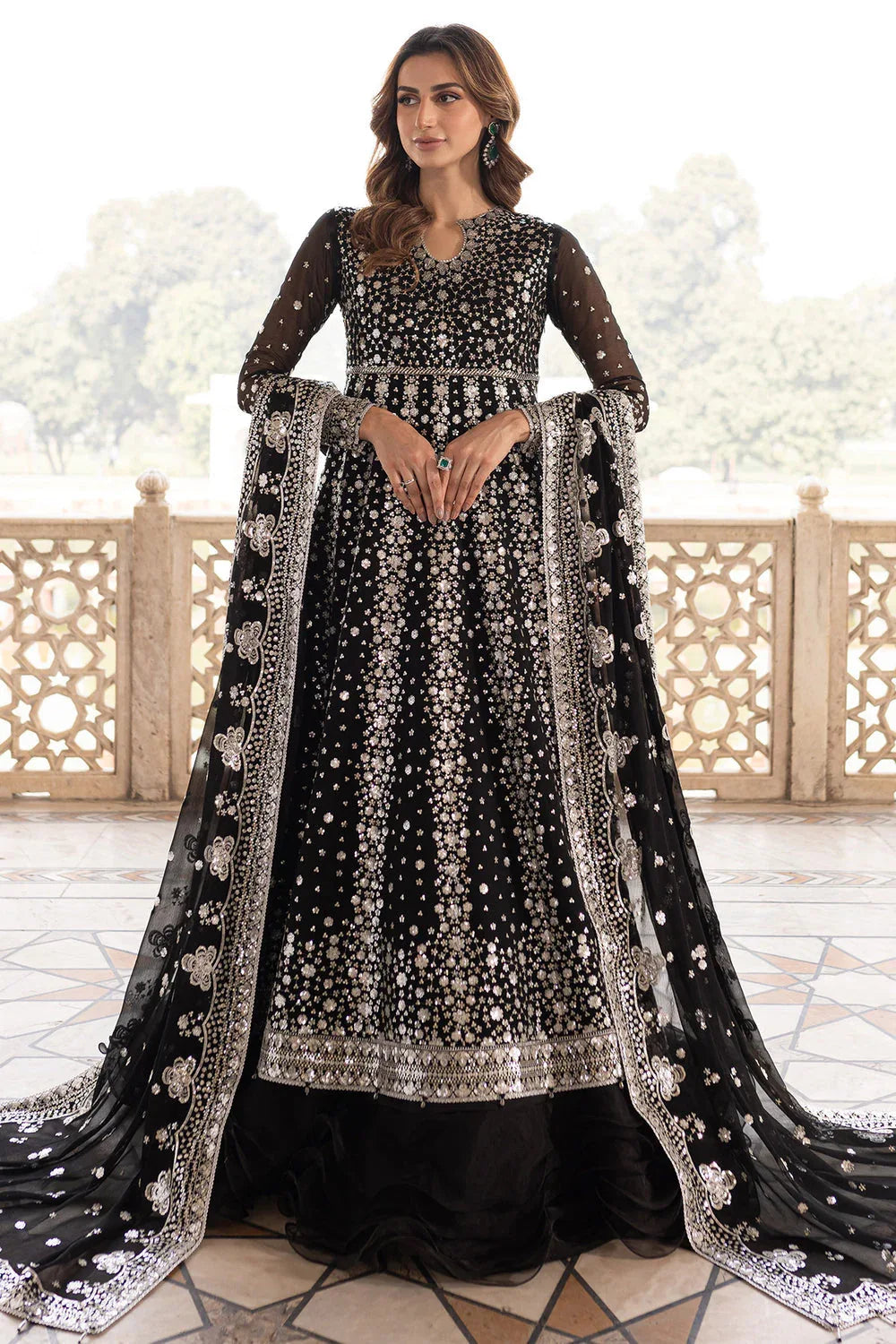 Farasha | Ritzier Wedding Formals | Midnight Orchid - Aqsa Fabrics