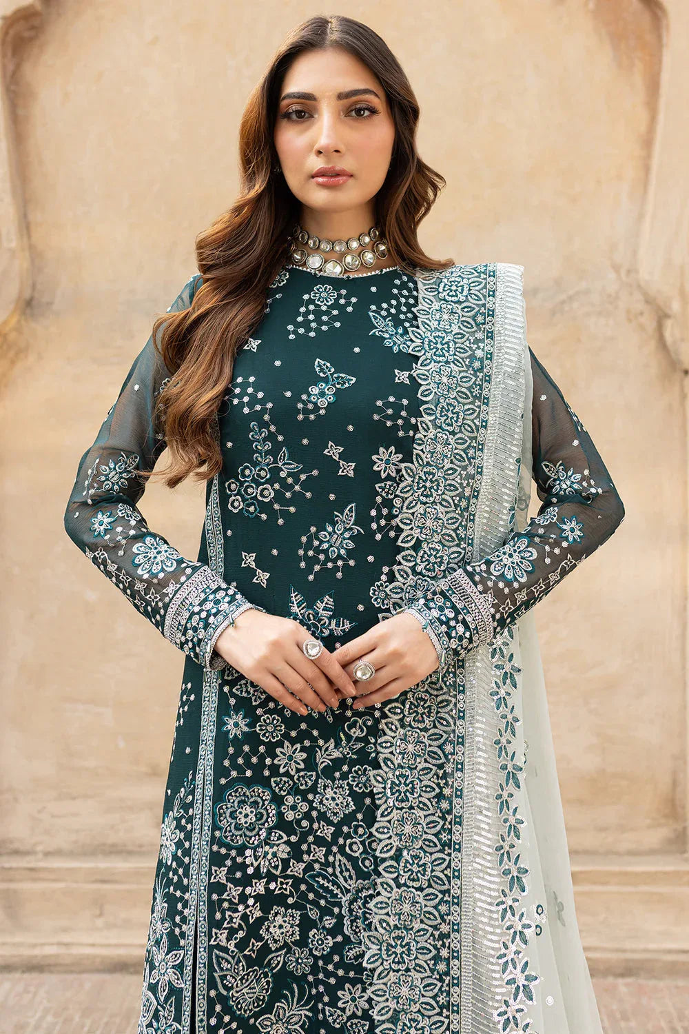 Farasha | Ritzier Wedding Formals |  Teal Dreams - Aqsa Fabrics