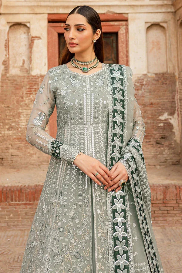 Farasha | Ritzier Wedding Formals |  Grey Veil - Aqsa Fabrics