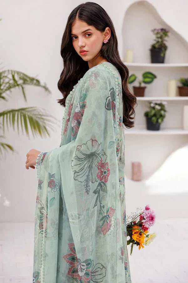 Farasha | Printed Essentials | MINT BREEZE - Aqsa Fabrics