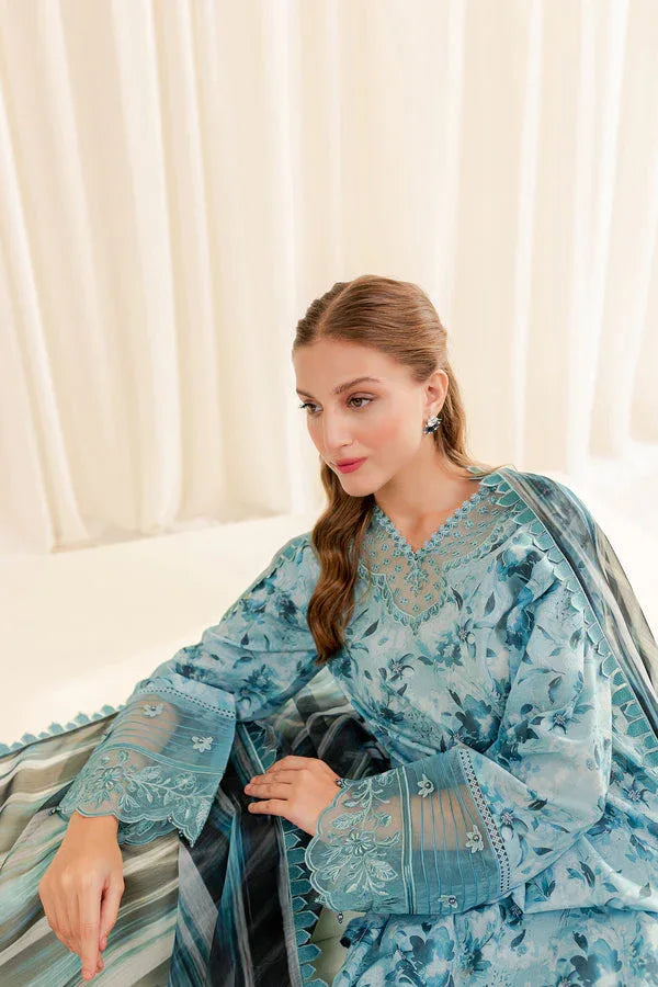 Farasha | Printed Essentials | AQUA BERYL - Aqsa Fabrics