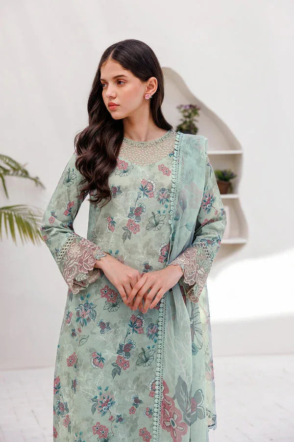 Farasha | Printed Essentials | MINT BREEZE - Aqsa Fabrics