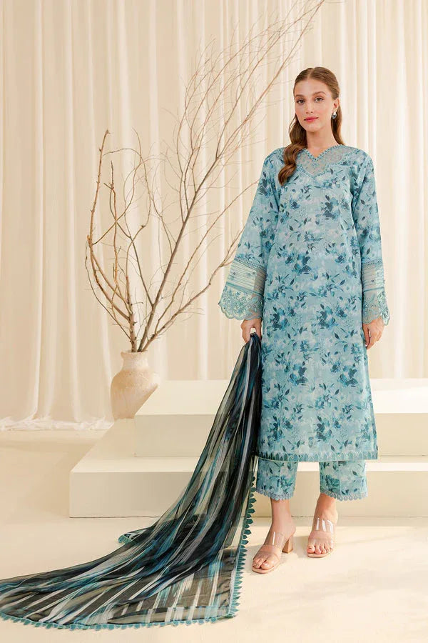 Farasha | Printed Essentials | AQUA BERYL - Aqsa Fabrics