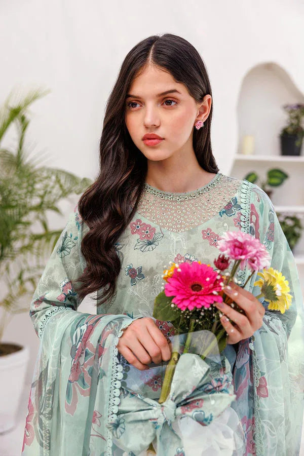 Farasha | Printed Essentials | MINT BREEZE - Aqsa Fabrics