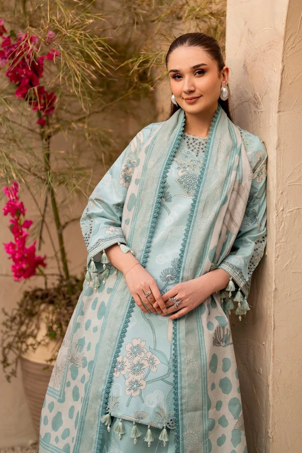 Alizeh | Levana Lawn | Fawn - Aqsa Fabrics
