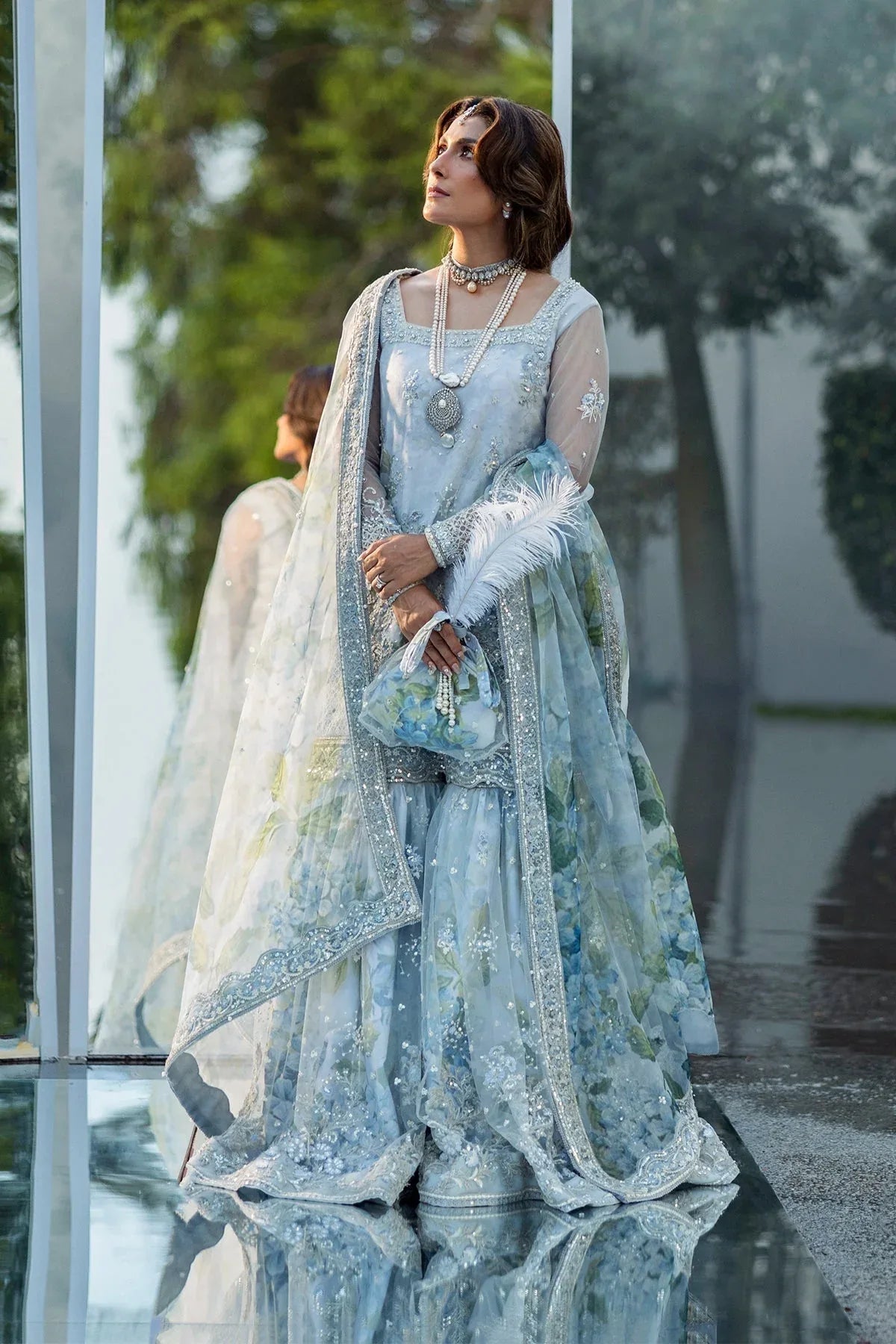 Erum Khan | Jahan Wedding 25 | Floral Drop - Aqsa Fabrics