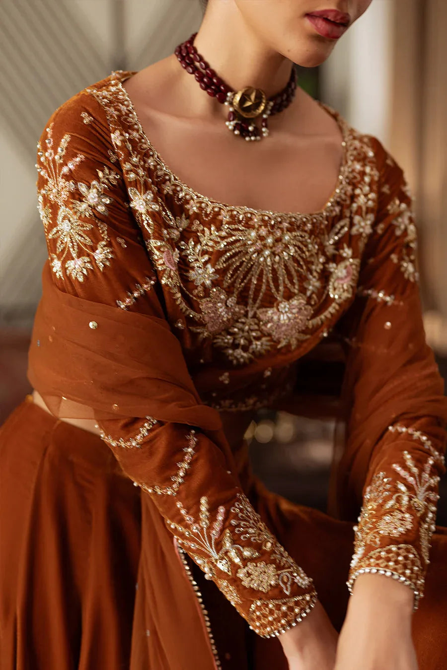 Saira Rizwan | Velvet Pret 25 | AMBERIN-SRVP25-11 - Aqsa Fabrics