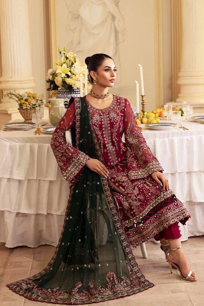 Gulaal | Embroidered Chiffon 24 | Blanca - Aqsa Fabrics