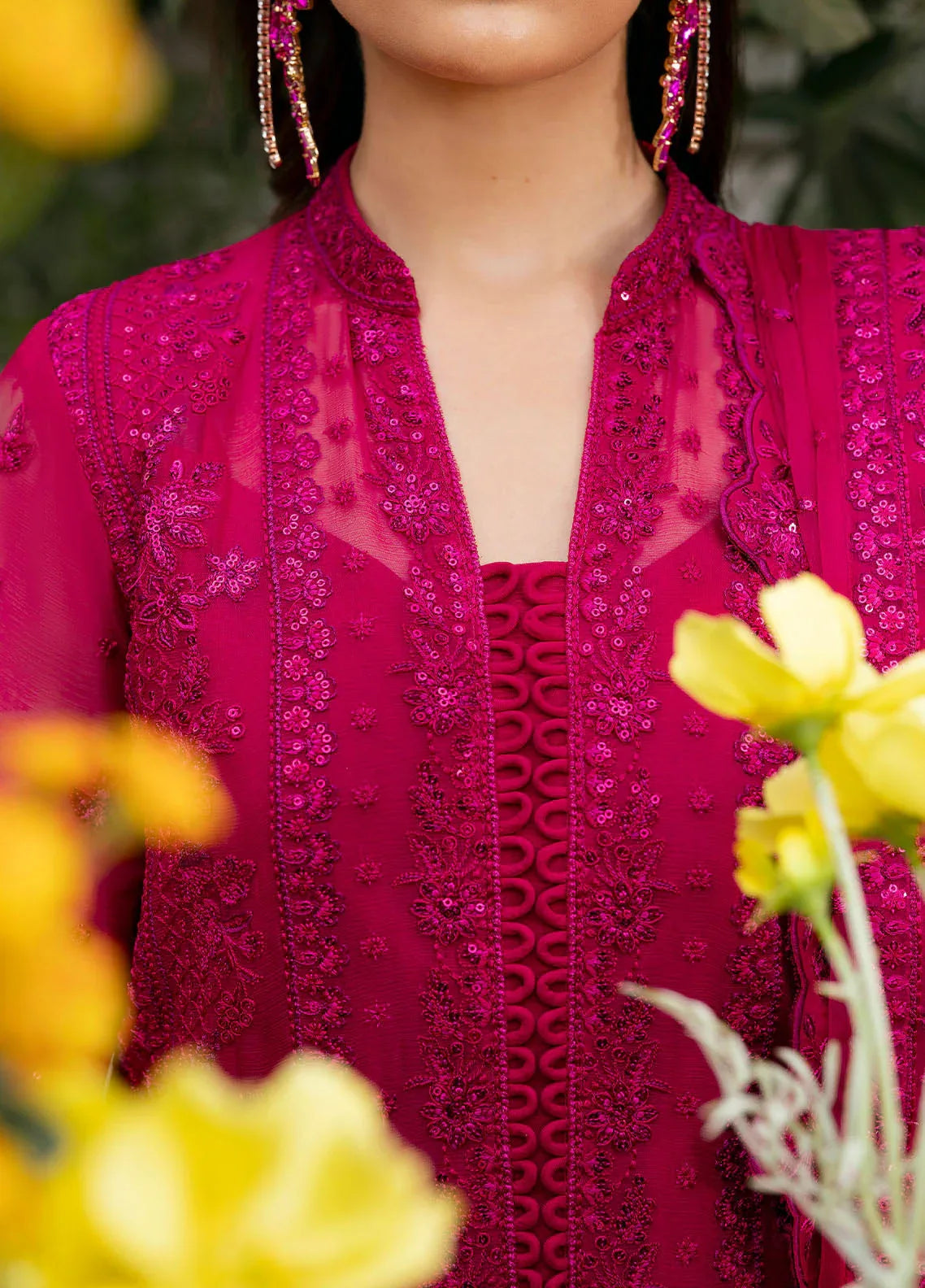Gulaal | Reverie Embroidered Chiffon | ZEVIRA - Aqsa Fabrics
