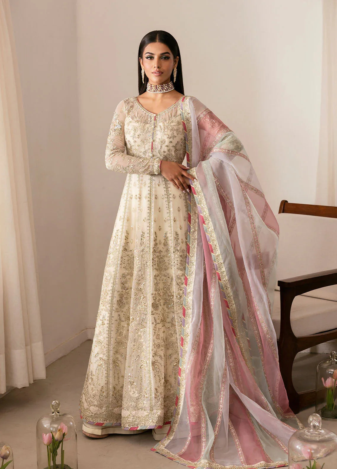 Gulaal | Reverie Embroidered Chiffon | CHIRAGH - Aqsa Fabrics