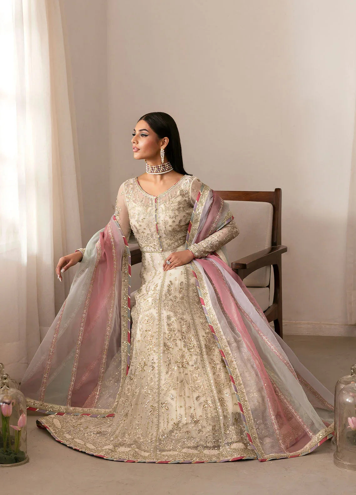 Gulaal | Reverie Embroidered Chiffon | CHIRAGH - Aqsa Fabrics