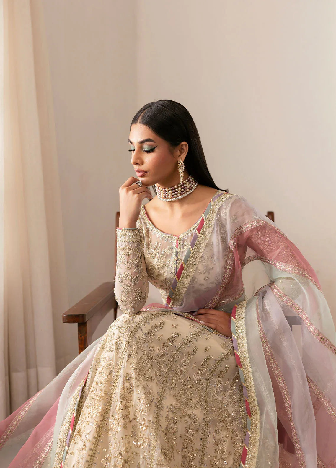 Gulaal | Reverie Embroidered Chiffon | CHIRAGH - Aqsa Fabrics