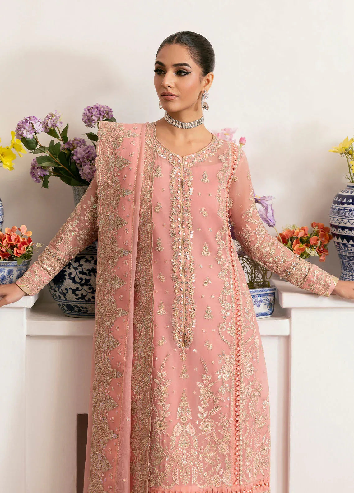Gulaal | Reverie Embroidered Chiffon | CORALYN - Aqsa Fabrics