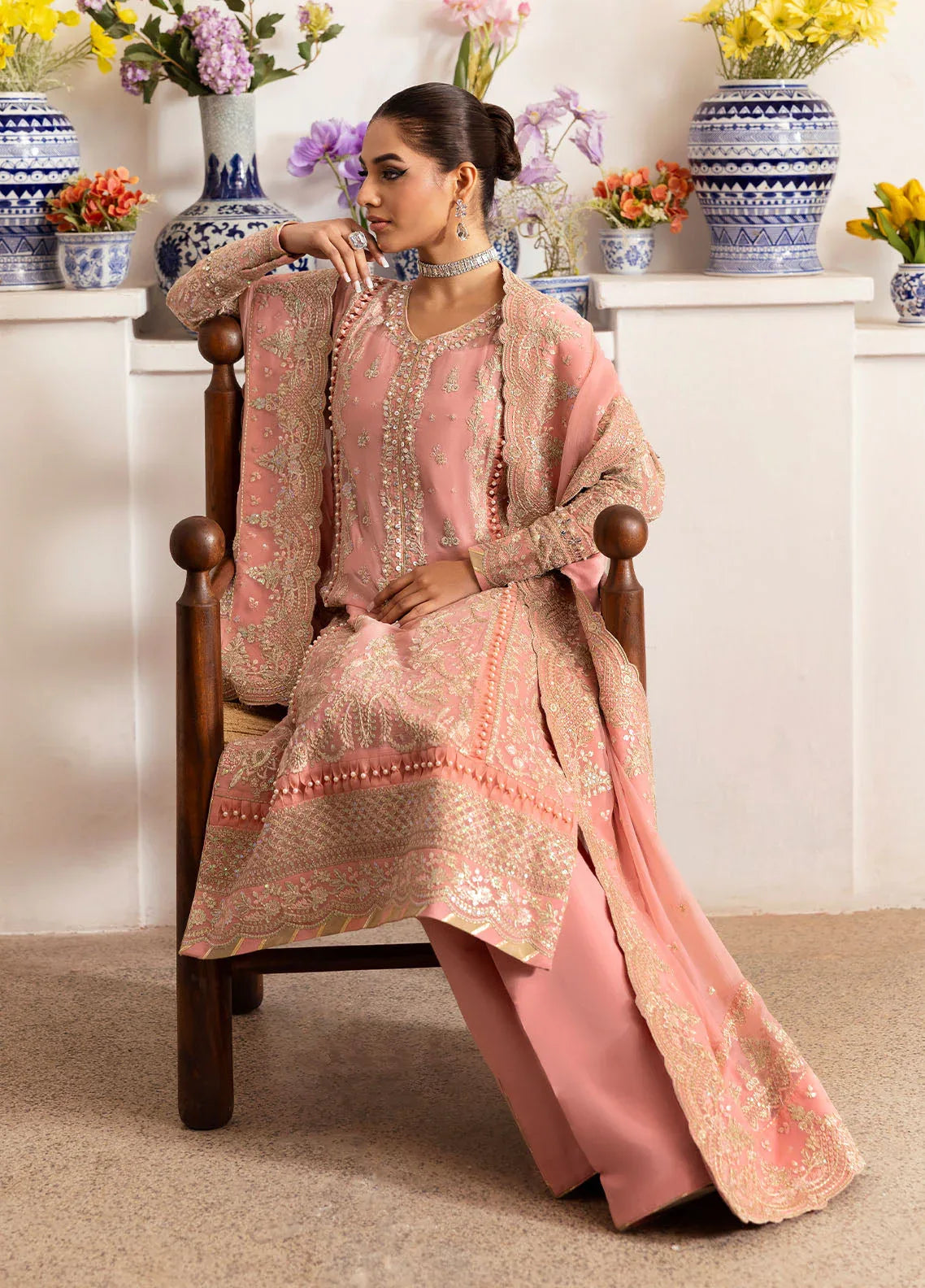 Gulaal | Reverie Embroidered Chiffon | CORALYN - Aqsa Fabrics