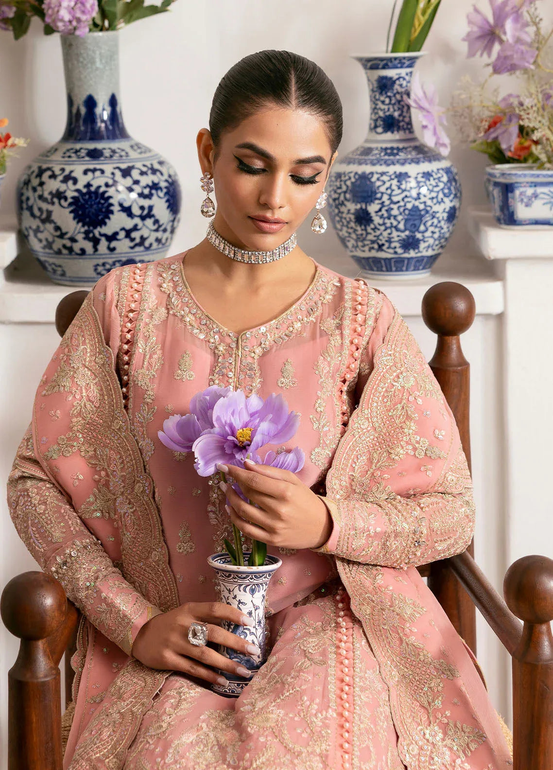 Gulaal | Reverie Embroidered Chiffon | CORALYN - Aqsa Fabrics