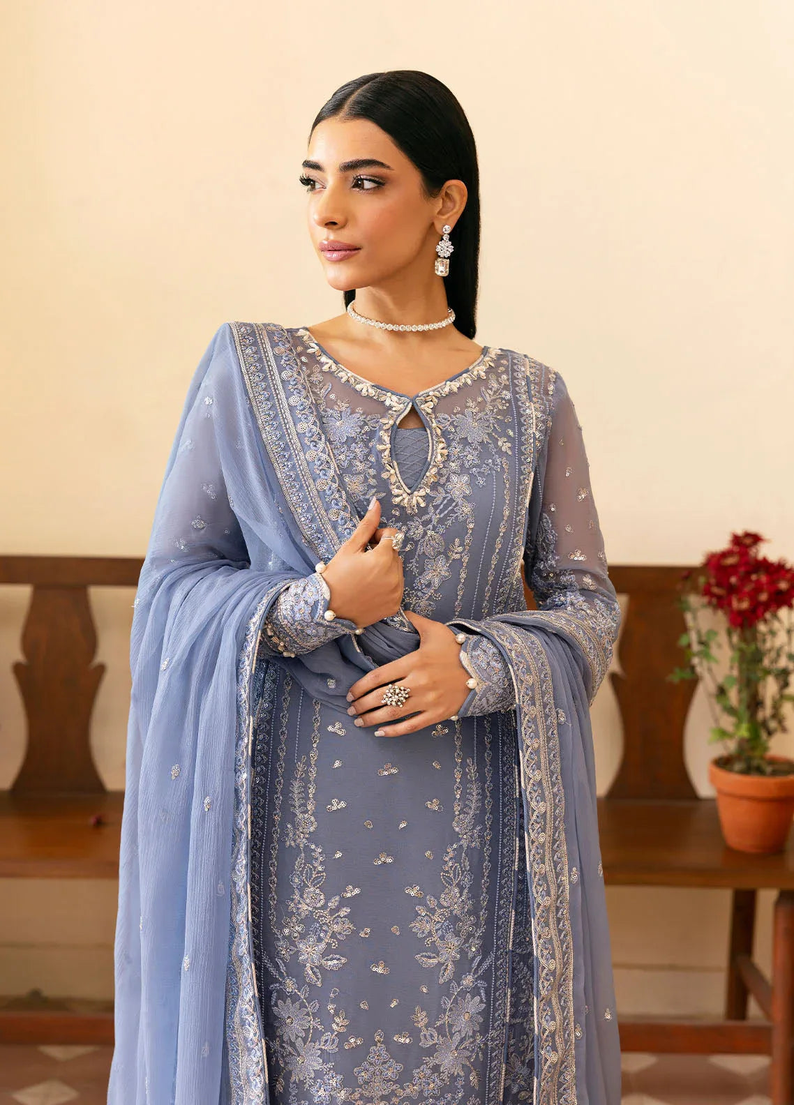 Gulaal | Reverie Embroidered Chiffon | MEHER - Aqsa Fabrics