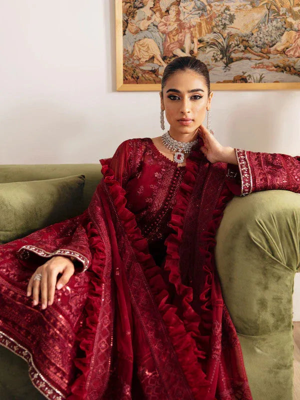 Gulaal | Embroidered Chiffon 23 | RUBY GL-EC-23V1-02 - Aqsa Fabrics