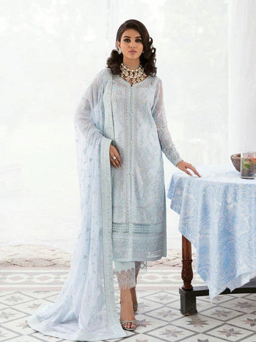 Gulaal | Embroidered Chiffon 23 | Wisteria - Aqsa Fabrics
