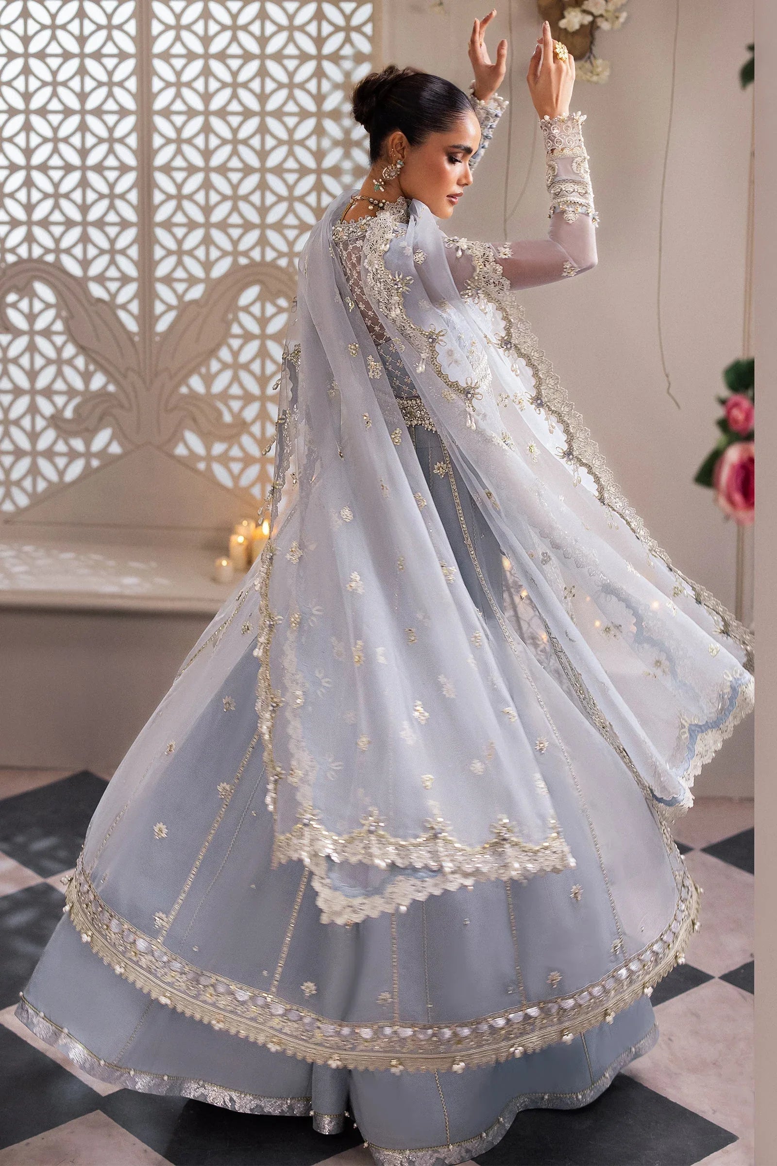 Gossamer by Zaha Embroidered Organza 3Pc Suit ZC24-01 Sofina - Aqsa Fabrics