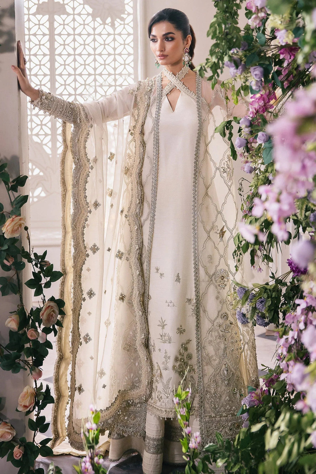 Gossamer by Zaha Embroidered Organza 3Pc Suit ZC24-02 Leiyn - Aqsa Fabrics