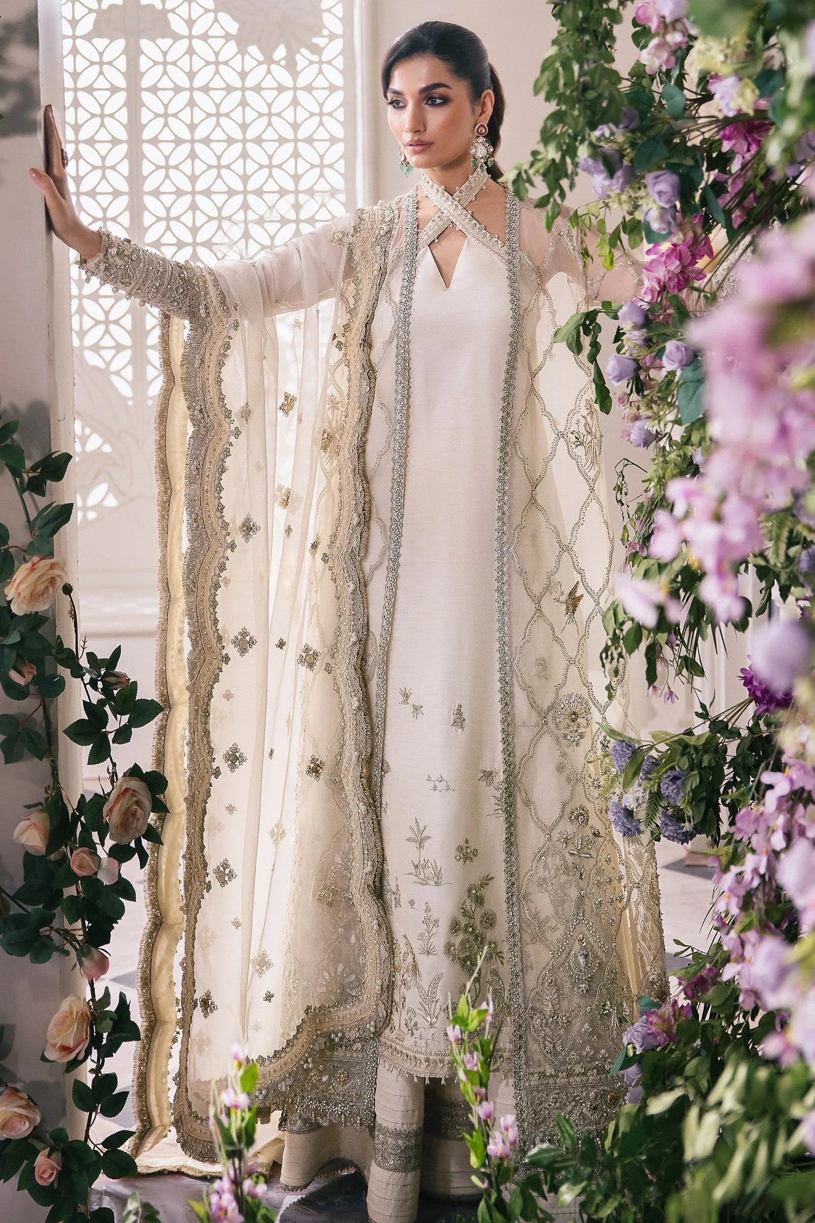 Gossamer by Zaha Embroidered Organza 3Pc Suit ZC24-02 Leiyn - Aqsa Fabrics