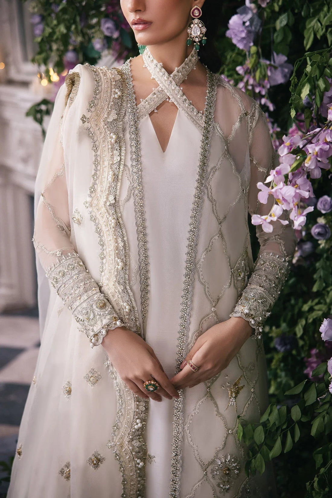 Gossamer by Zaha Embroidered Organza 3Pc Suit ZC24-02 Leiyn - Aqsa Fabrics