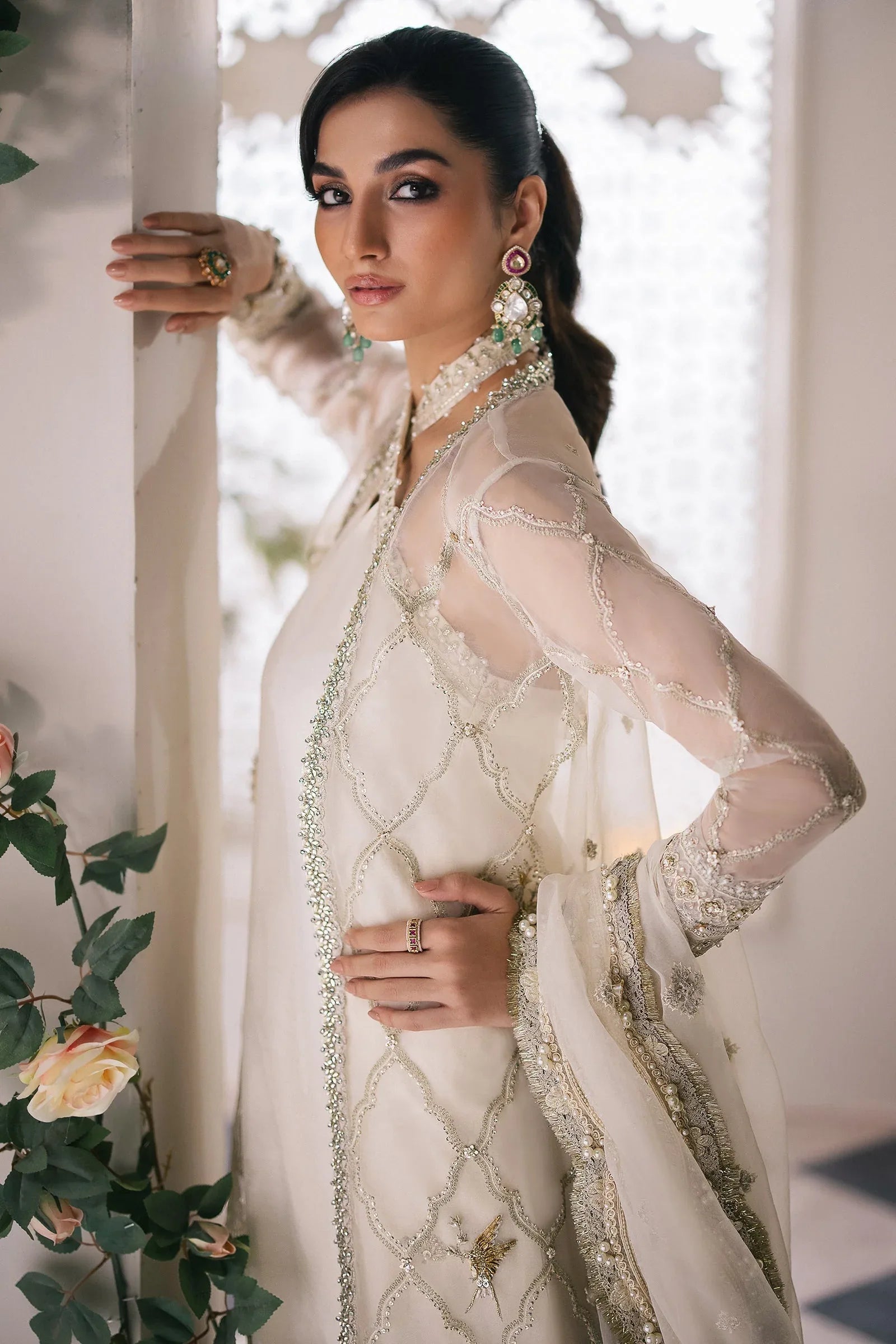 Gossamer by Zaha Embroidered Organza 3Pc Suit ZC24-02 Leiyn - Aqsa Fabrics