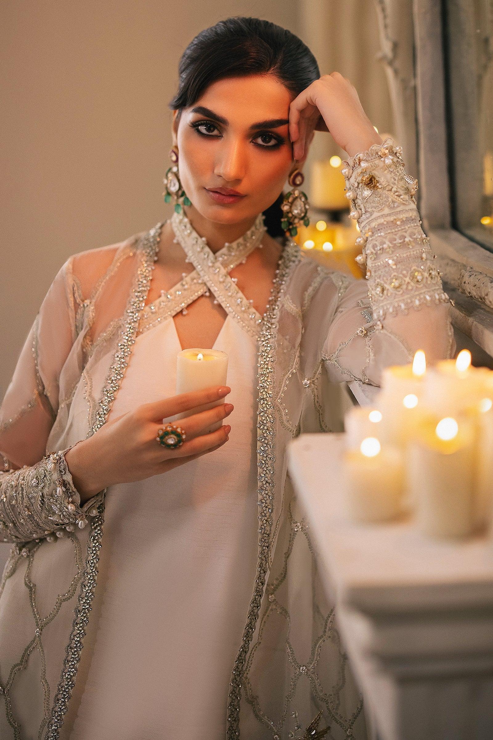 Gossamer by Zaha Embroidered Organza 3Pc Suit ZC24-02 Leiyn - Aqsa Fabrics