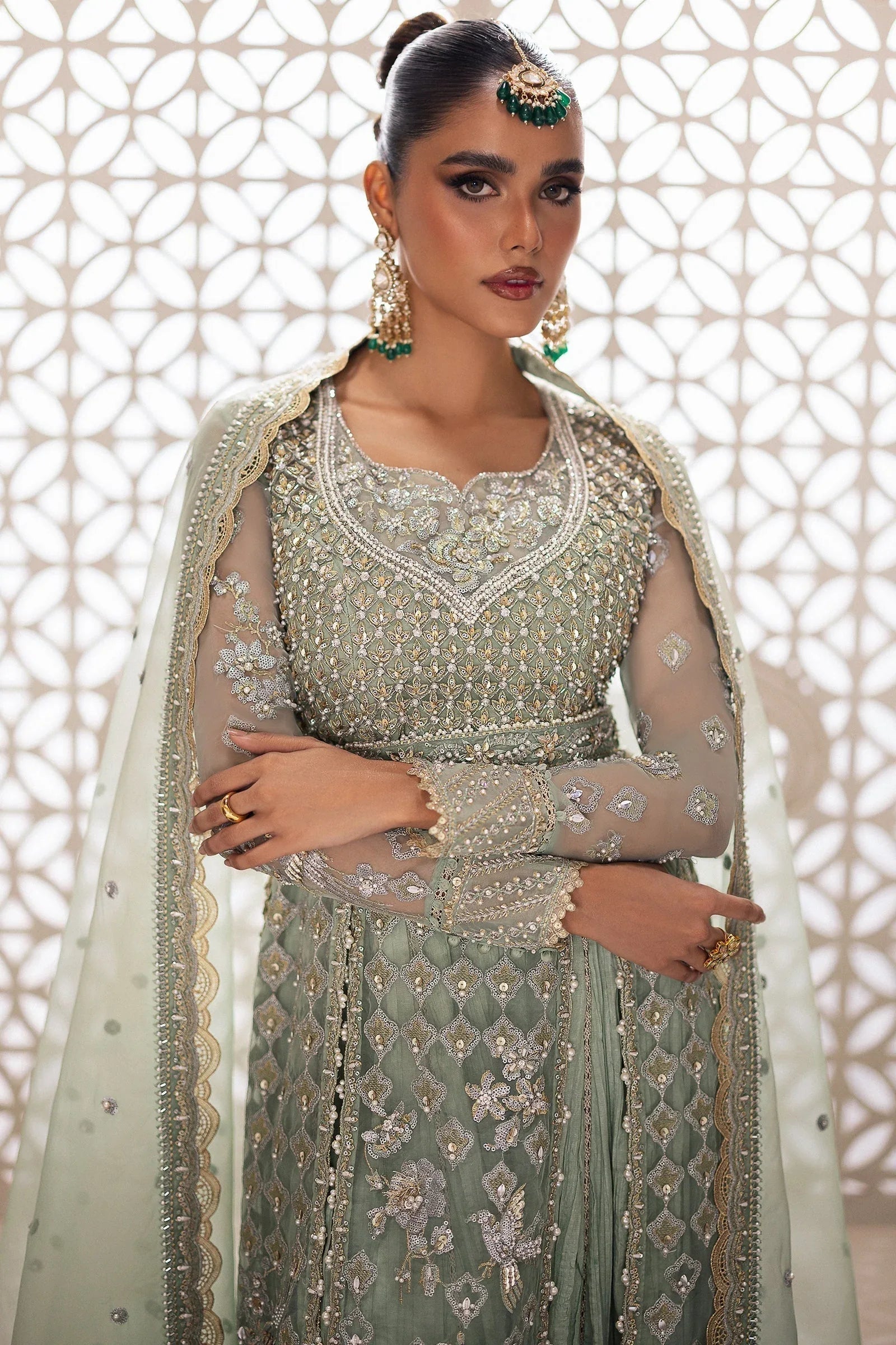 Gossamer by Zaha Embroidered Organza 3Pc Suit ZC24-03 Seraphina - Aqsa Fabrics