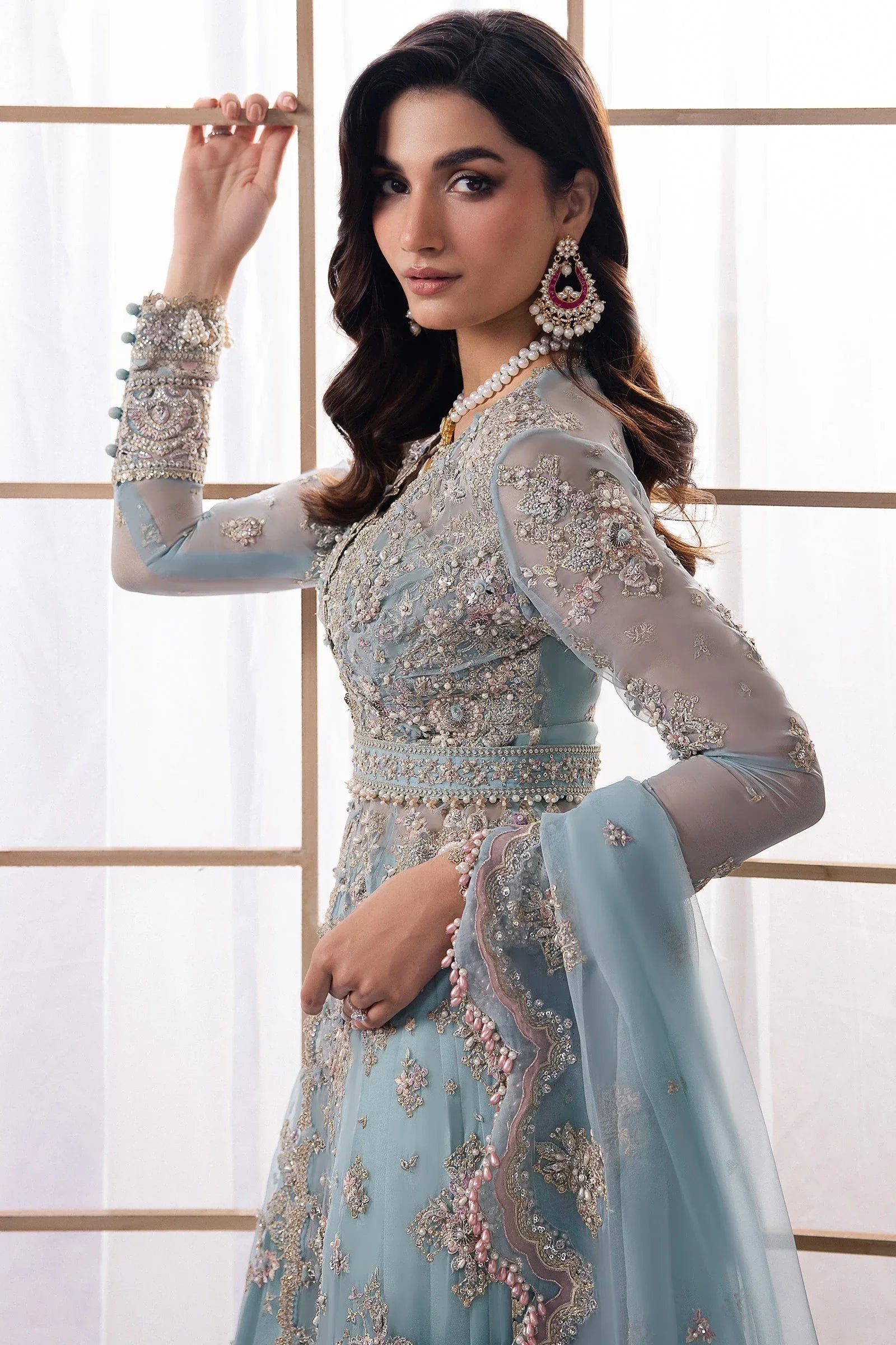 Gossamer by Zaha Embroidered Organza 3Pc Suit ZC24-04 Kiana - Aqsa Fabrics