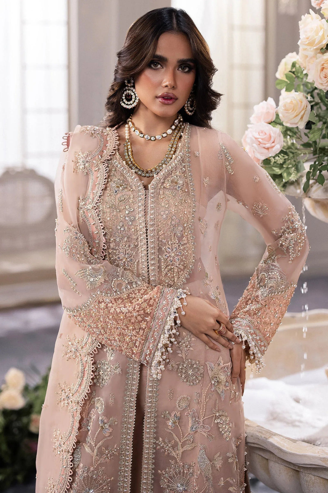 Gossamer by Zaha Embroidered Organza 3Pc Suit ZC24-05 Elysia - Aqsa Fabrics