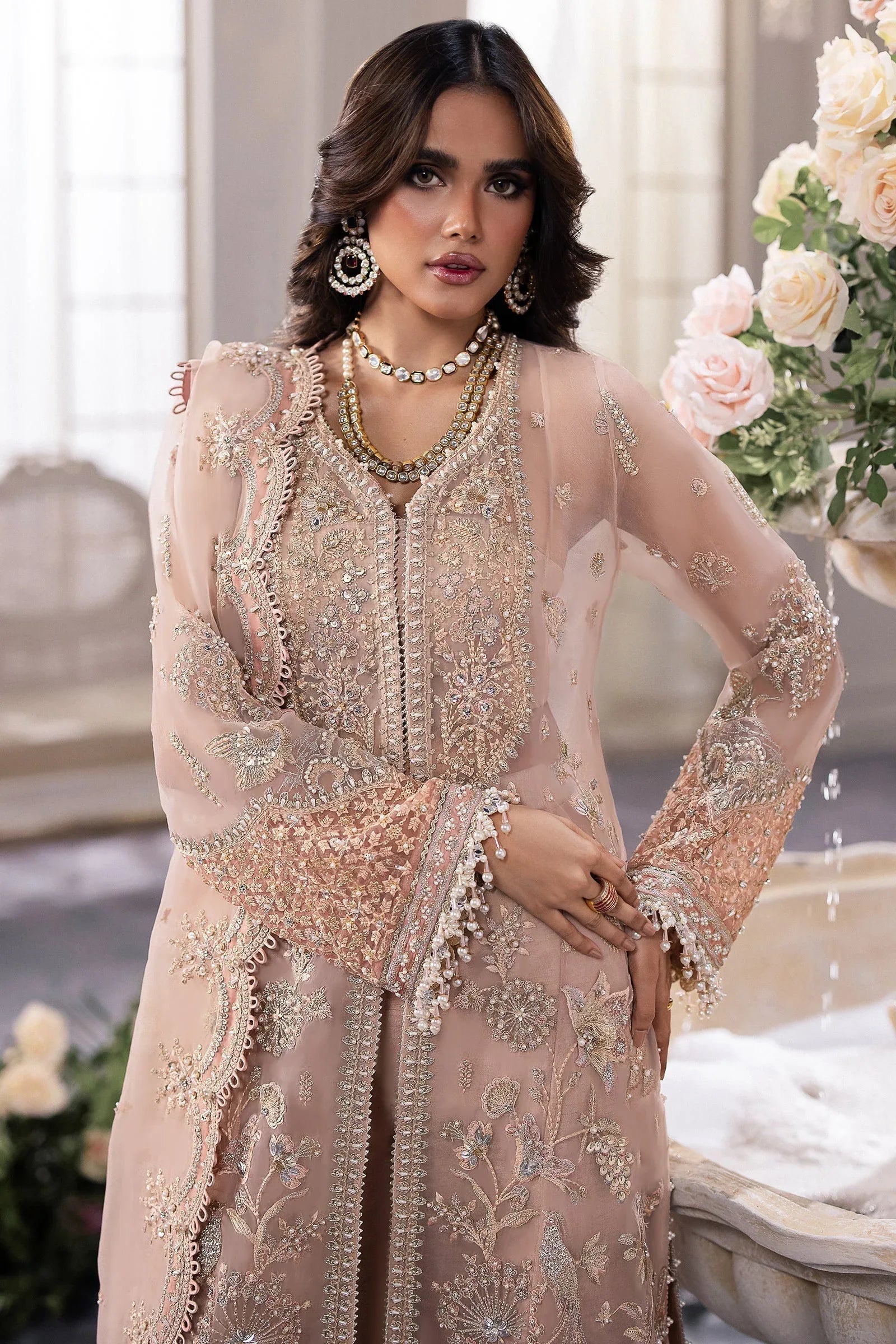 Gossamer by Zaha Embroidered Organza 3Pc Suit ZC24-05 Elysia - Aqsa Fabrics
