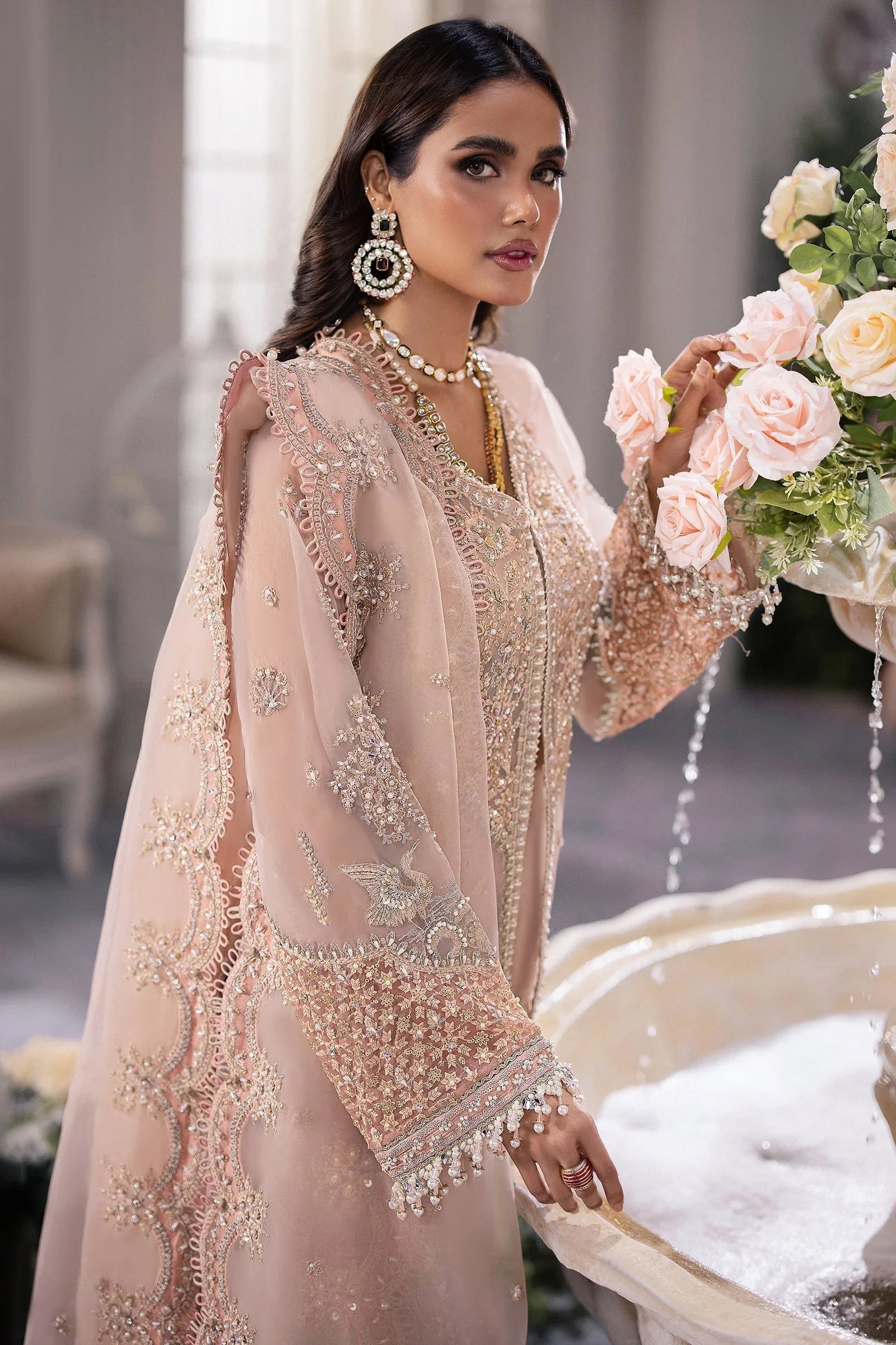 Gossamer by Zaha Embroidered Organza 3Pc Suit ZC24-05 Elysia - Aqsa Fabrics