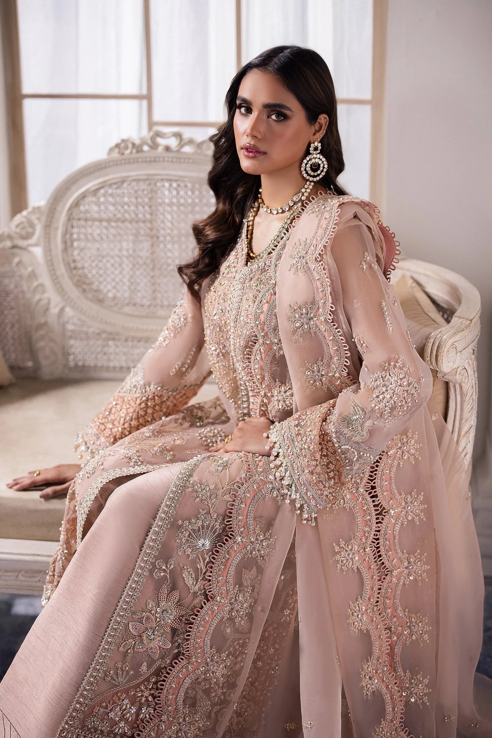 Gossamer by Zaha Embroidered Organza 3Pc Suit ZC24-05 Elysia - Aqsa Fabrics
