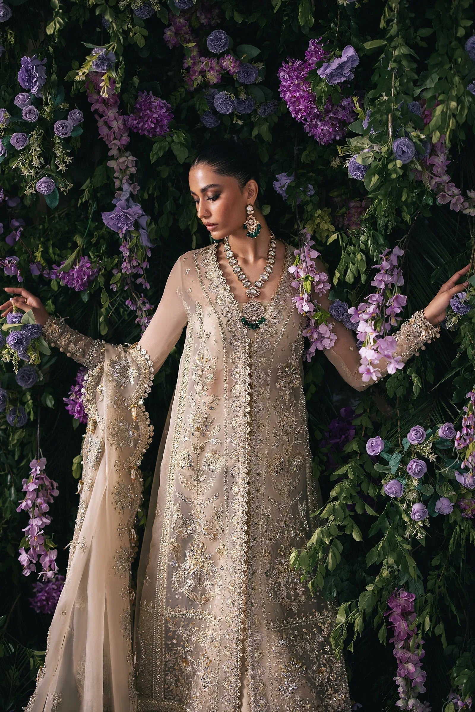 Gossamer by Zaha Embroidered Organza 3Pc Suit ZC24-06 Talia - Aqsa Fabrics