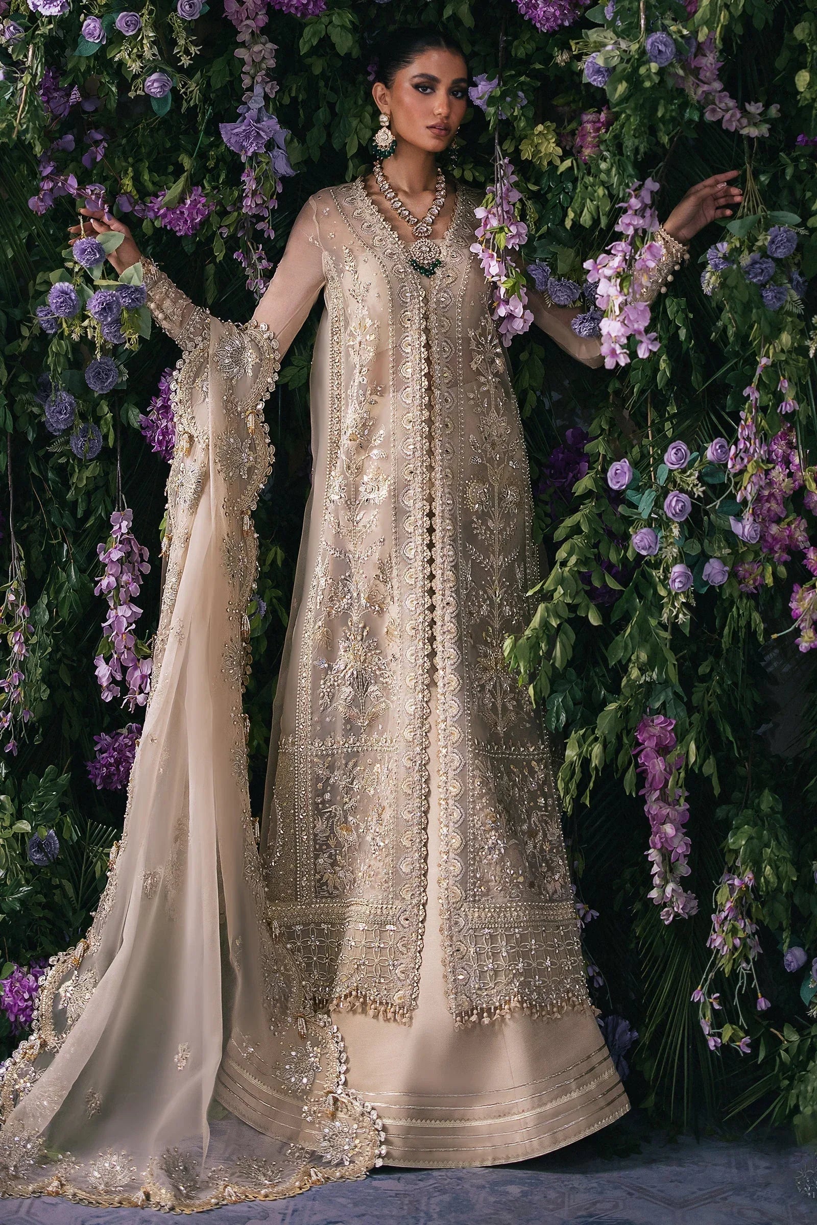 Gossamer by Zaha Embroidered Organza 3Pc Suit ZC24-06 Talia - Aqsa Fabrics