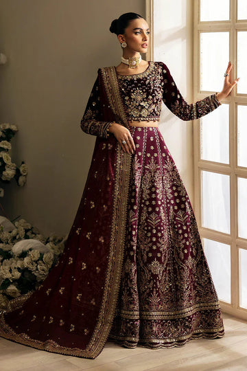 Gulaal | Celeste Velvet 24 | Carmine - Aqsa Fabrics