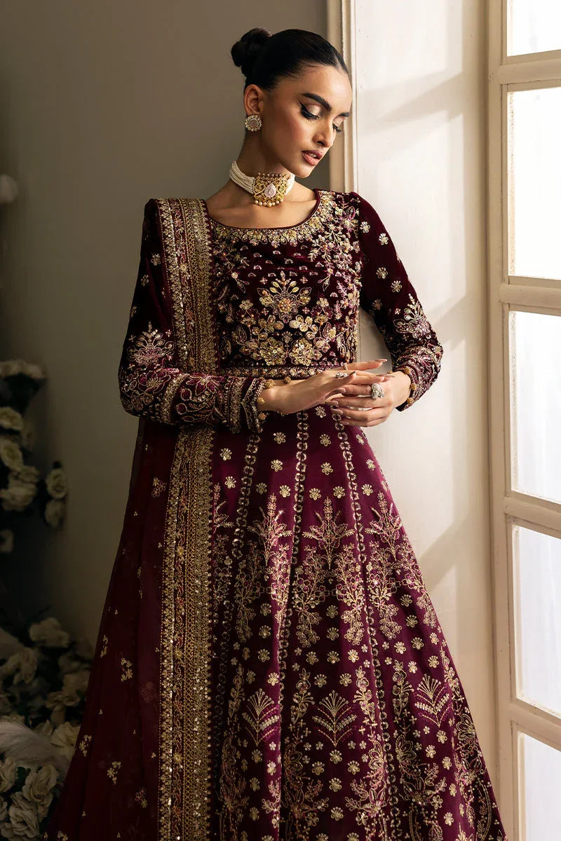 Gulaal | Celeste Velvet 24 | Carmine - Aqsa Fabrics