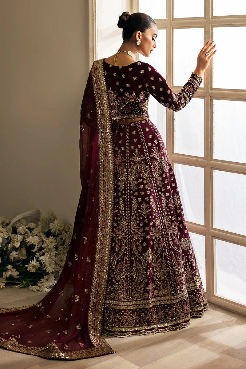 Gulaal | Celeste Velvet 24 | Carmine - Aqsa Fabrics