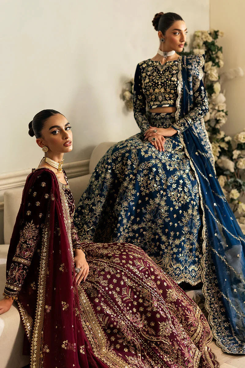 Gulaal | Celeste Velvet 24 | Carmine - Aqsa Fabrics
