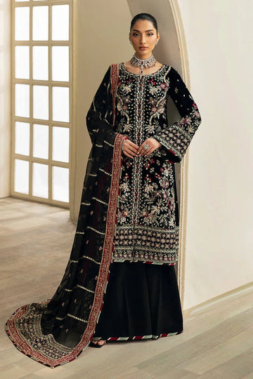 Gulaal | Celeste Velvet 24 | Raven - Aqsa Fabrics