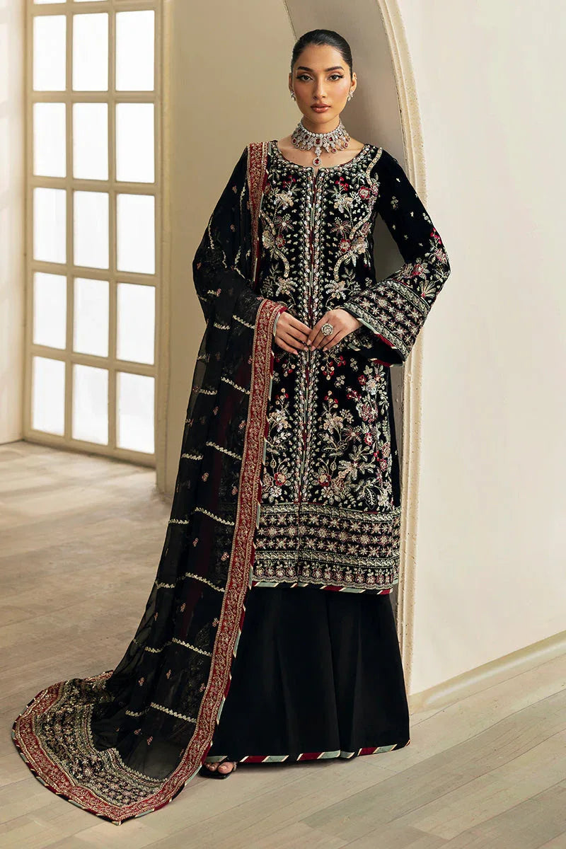 Gulaal | Celeste Velvet 24 | Raven - Aqsa Fabrics