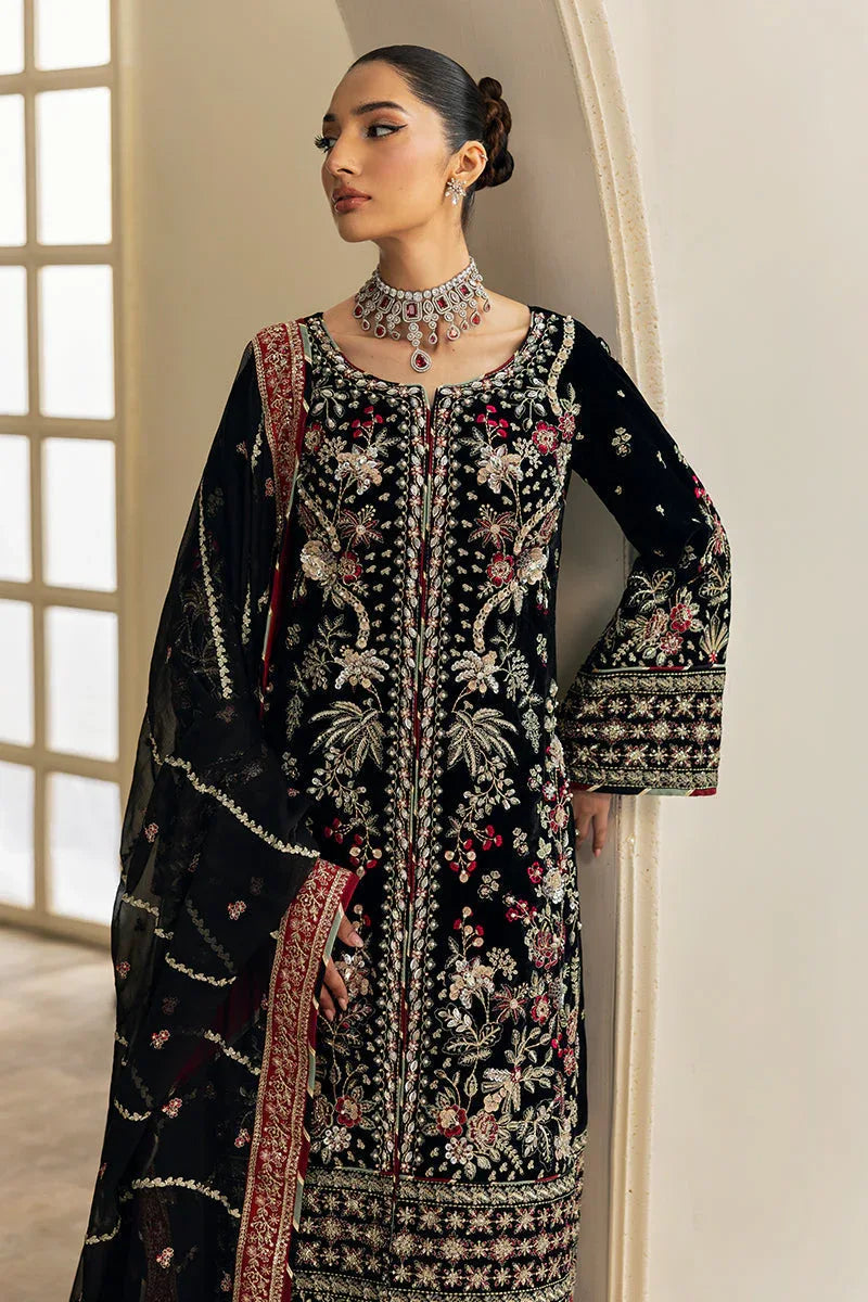 Gulaal | Celeste Velvet 24 | Raven - Aqsa Fabrics