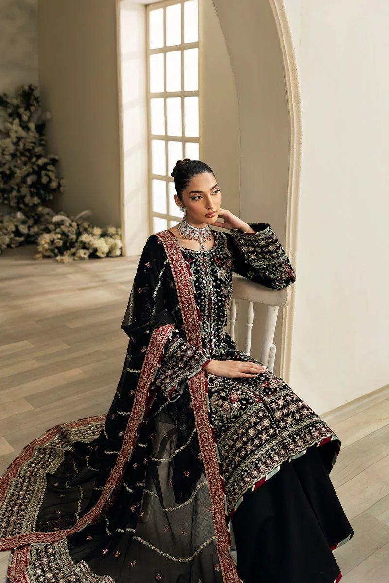 Gulaal | Celeste Velvet 24 | Raven - Aqsa Fabrics