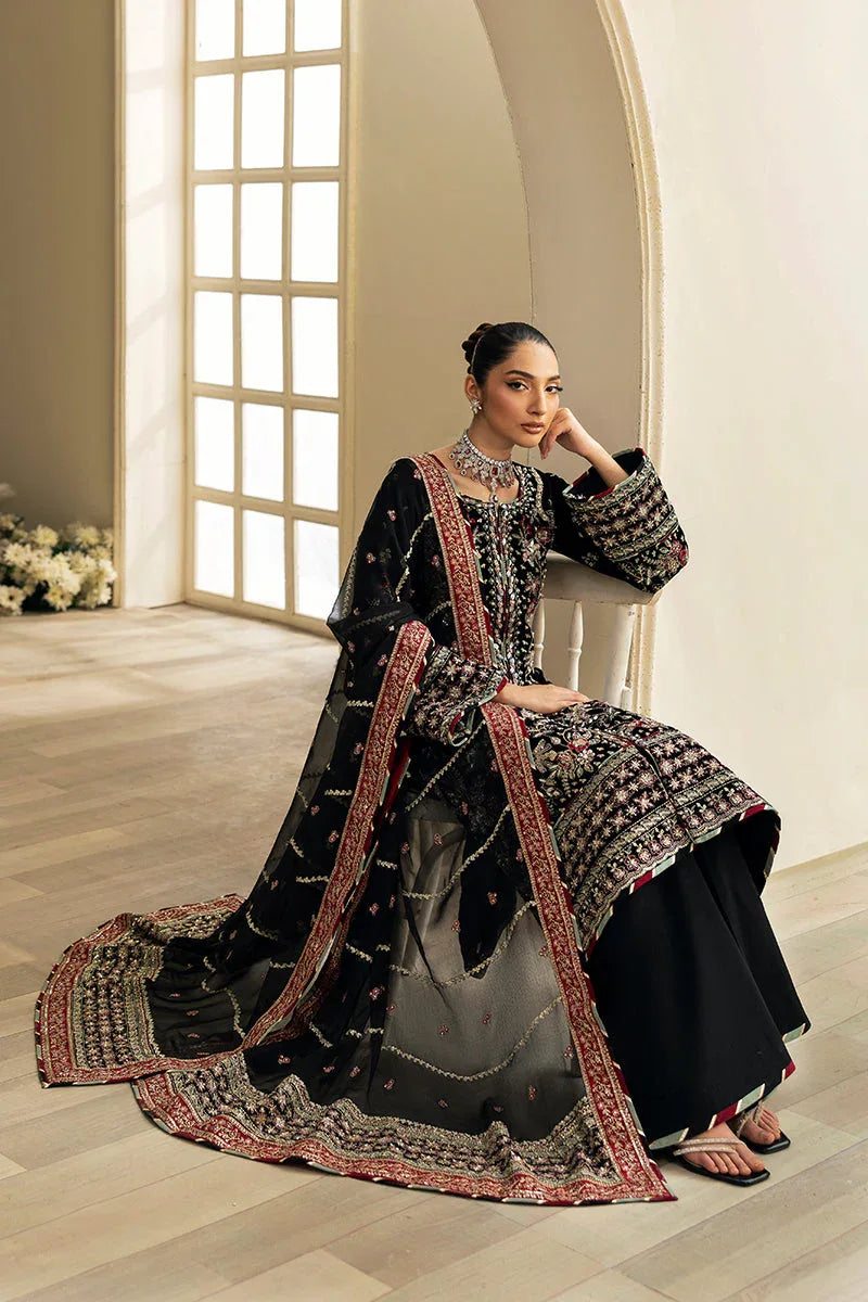 Gulaal | Celeste Velvet 24 | Raven - Aqsa Fabrics