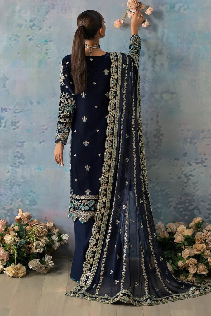 Gulaal | Celeste Velvet 24 | Azure - Aqsa Fabrics